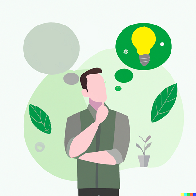 Employee thinking with nature background SMALL